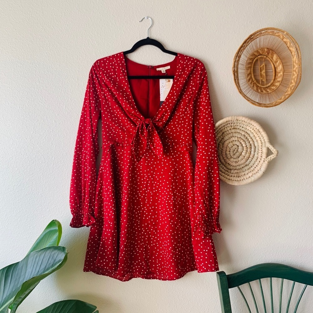 SOLD NWT A Night in Paris Polka Dot Red Dress